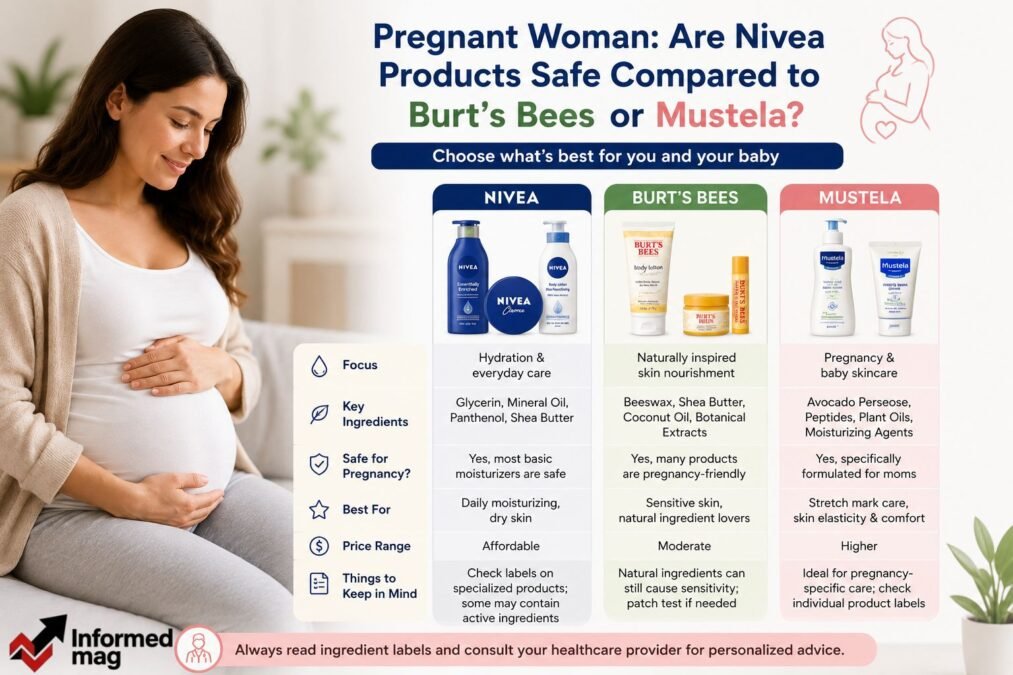 i’m a pregnant woman. are nivea products safe compared to burt’s bees or mustela? i’m a pregnant woman. are nivea products safe compared to burt’s bees or mustela?